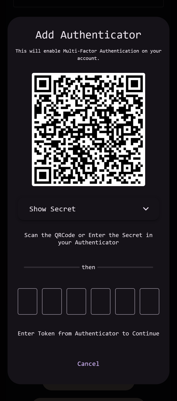 MFA Adding Authenticator